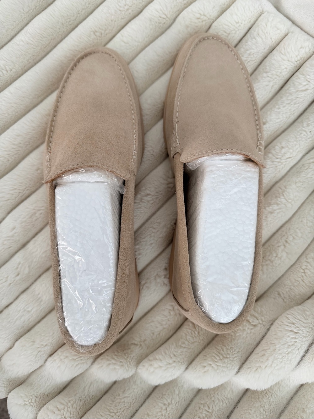 Men's Suede Slip-On Loafers in Taupe